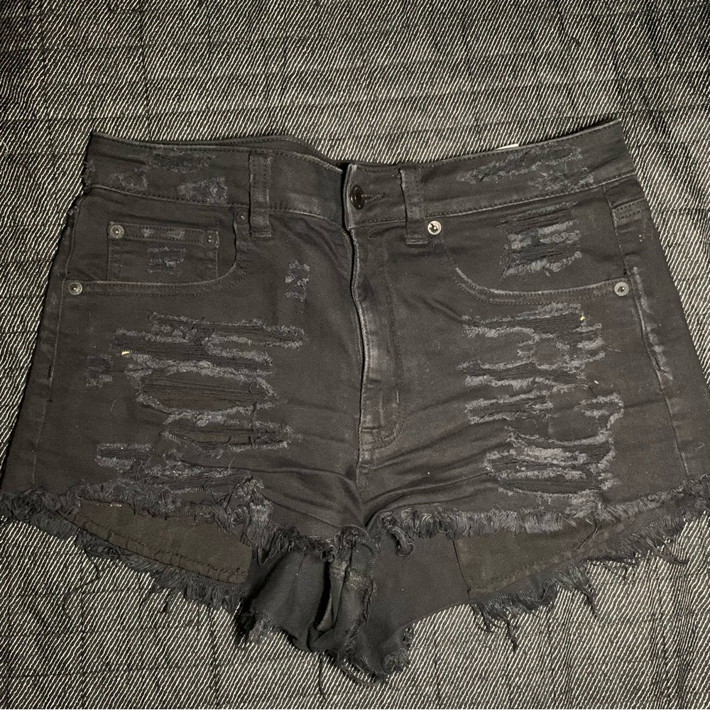 American eagle distressed high rise shorts